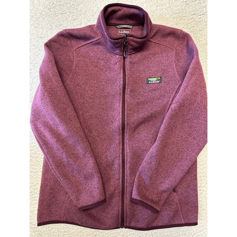 LL Bean Womens Sweater Fleece Full Zip Jacket Large